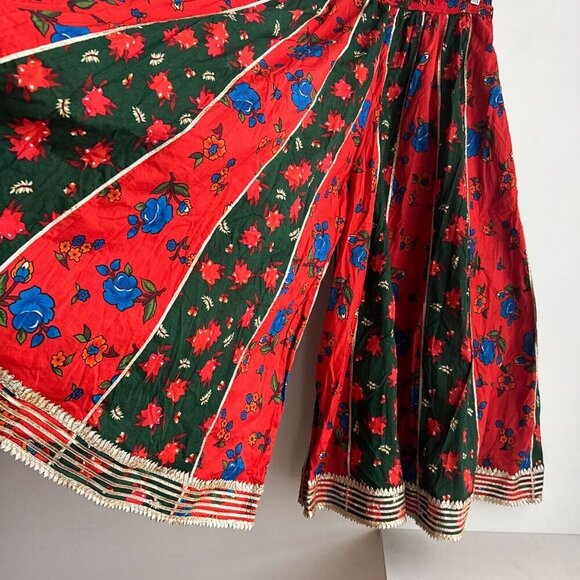 Wide Leg Multicolour Super Wide Leg Palazzo Floral Ethnic Style Pants M - Picture 3 of 12